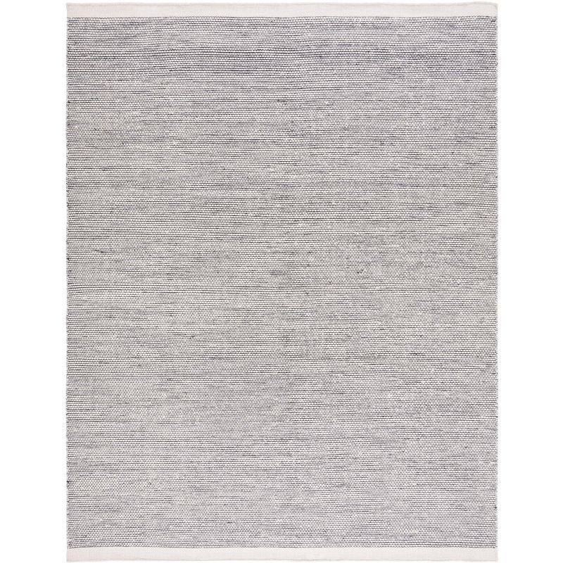 Hand-Tufted Artisan Black & Ivory Wool 8' x 10' Area Rug