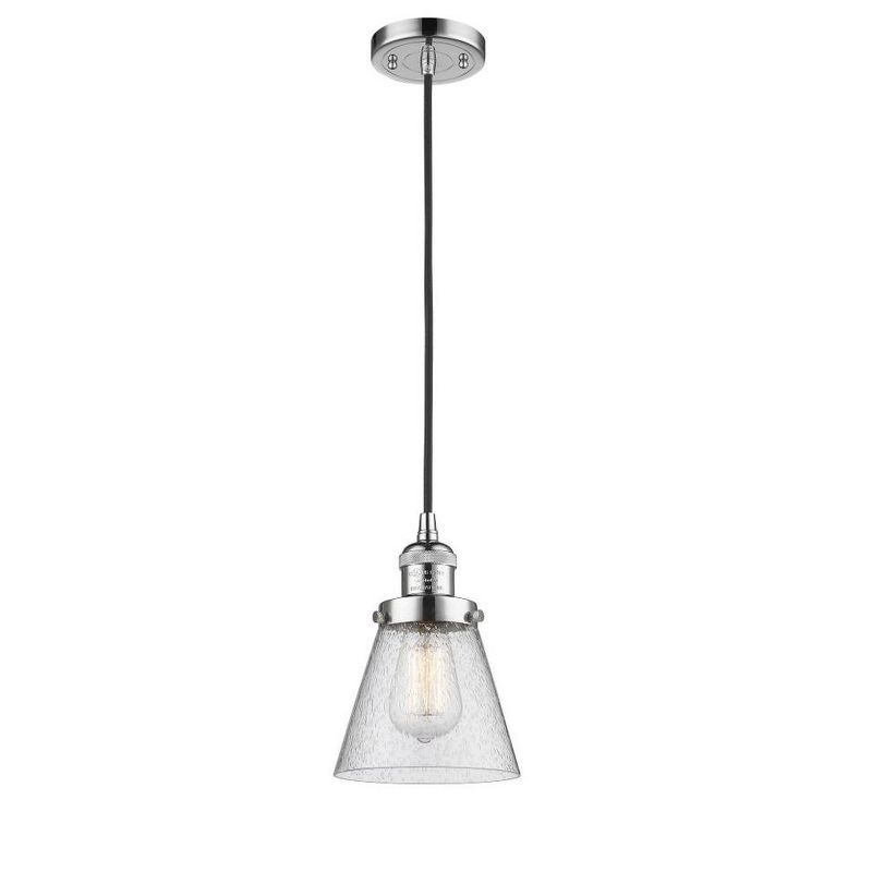 Polished Chrome Mini Pendant with Glass Shade
