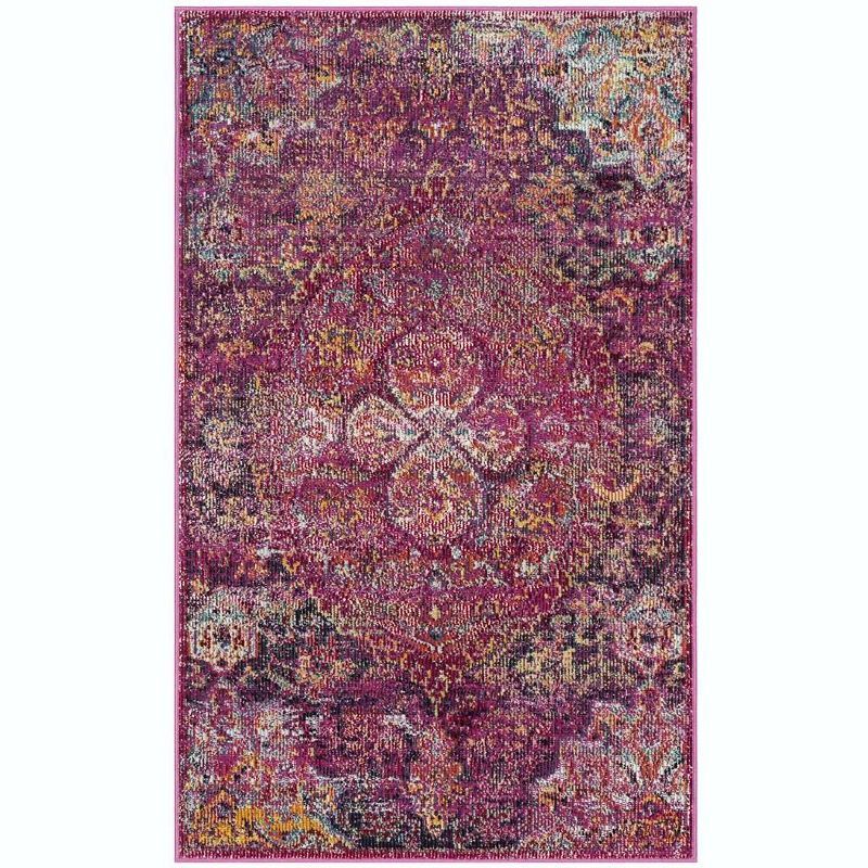 Reversible Fuchsia/Purple Synthetic 3' x 5' Area Rug