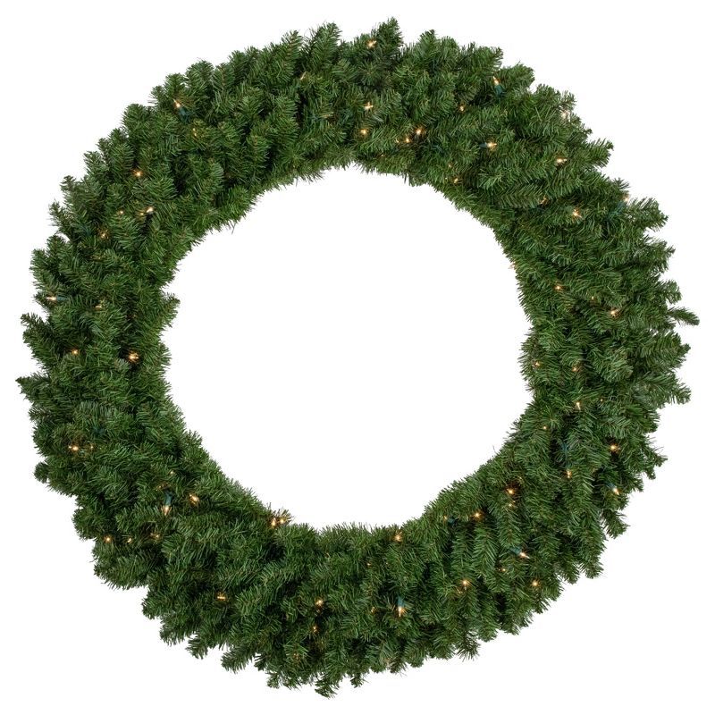 48" Pre-Lit Pine Christmas Wreath with Clear Lights