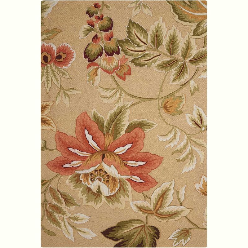 Beige Tufted Handmade Synthetic Rectangular 5' x 7' Rug