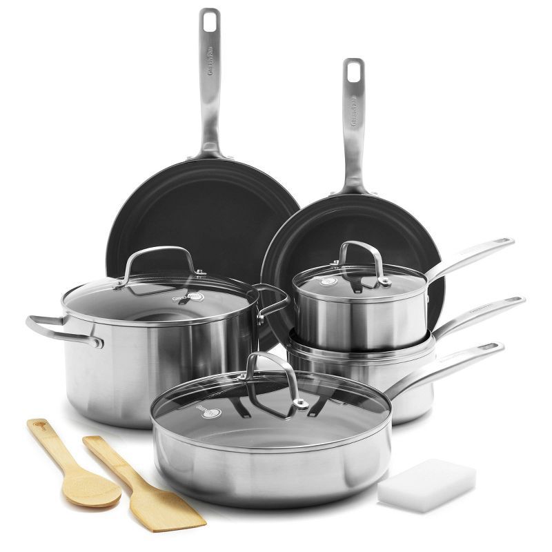 GreenPan Chatham 12-Piece Tri-Ply Stainless Steel Nonstick Cookware Set