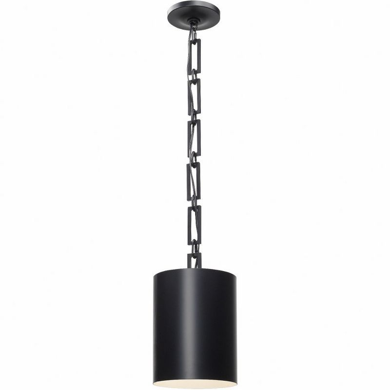 Matte Black Mini Drum Steel Pendant Light