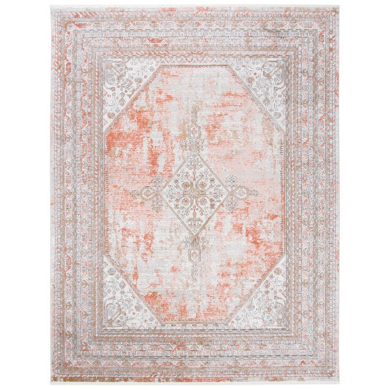 Gray Abstract 9' x 12' Synthetic Easy Care Rug