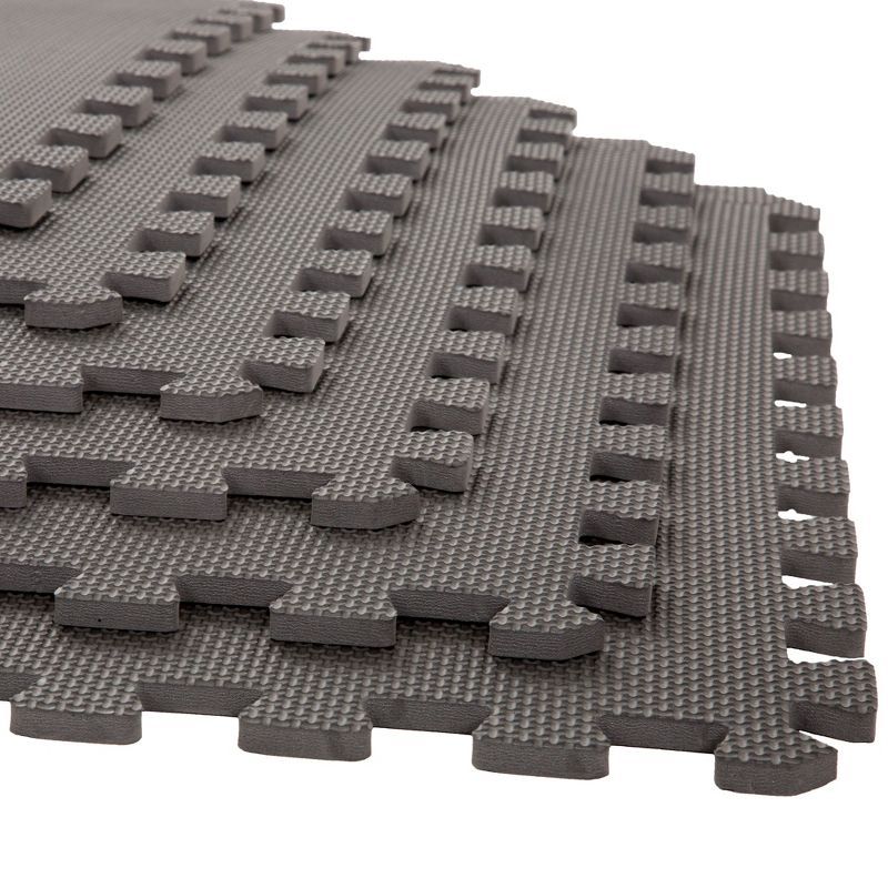 Gray Interlocking EVA Foam Floor Tiles - 24" x 24" x 0.375", 6-Pack