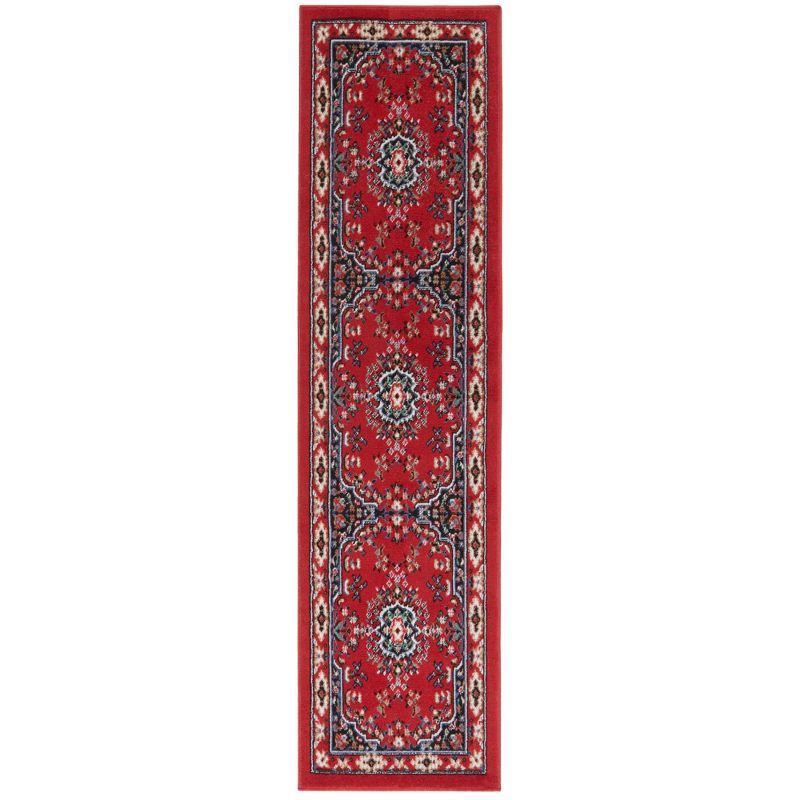 Claret Elegance 22" Washable Synthetic Runner Rug