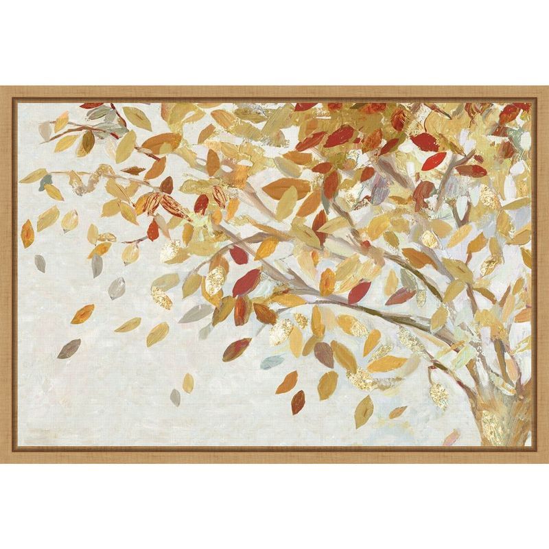 Autumn Leaves Red and Gold Canvas Wall Art Print