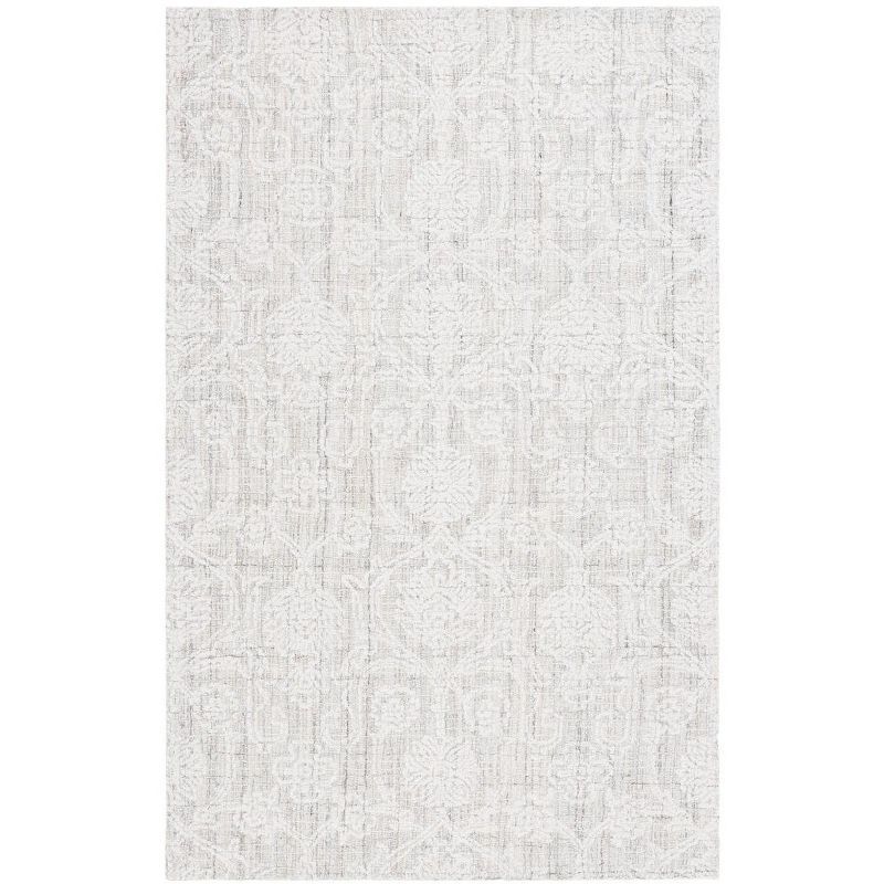 Ivory Tufted Wool 4' x 6' Rectangular Area Rug