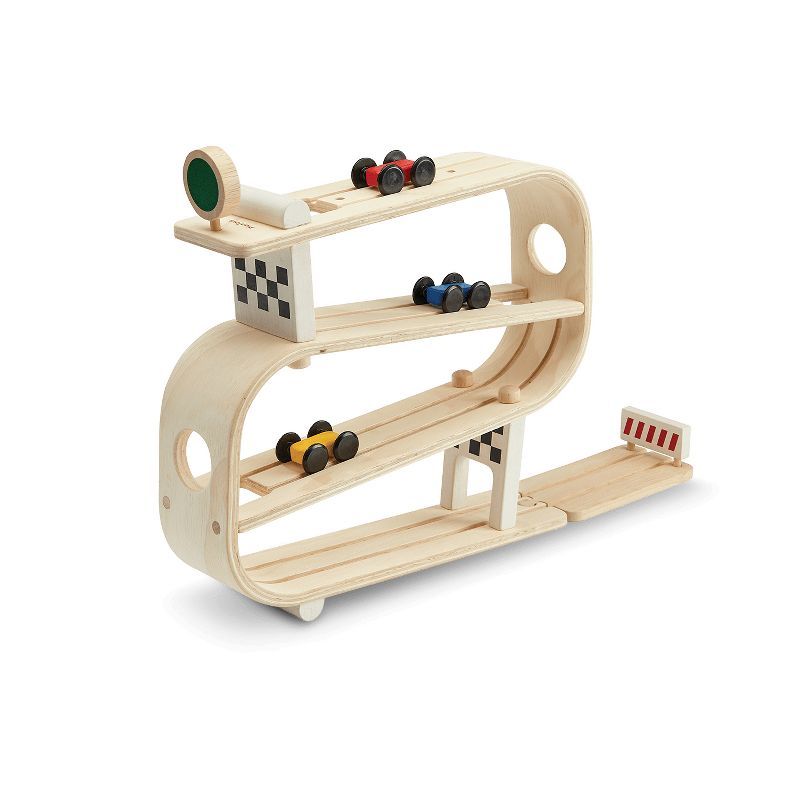 Natural Wooden Ramp Racer with 3 Cars