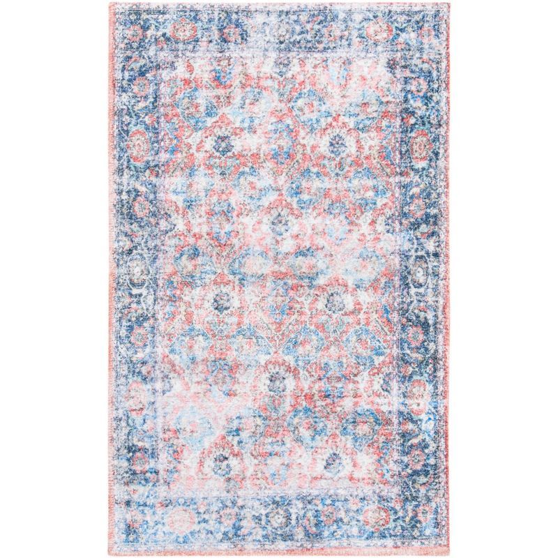 Saffron 3' x 5' Blue and Rust Handmade Wool Cotton Rug