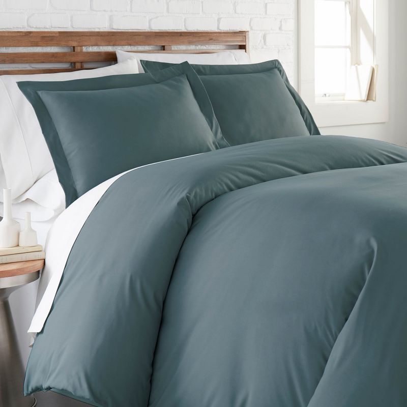 Steel Blue Ultra-Soft Microfiber Full/Queen Duvet Cover Set