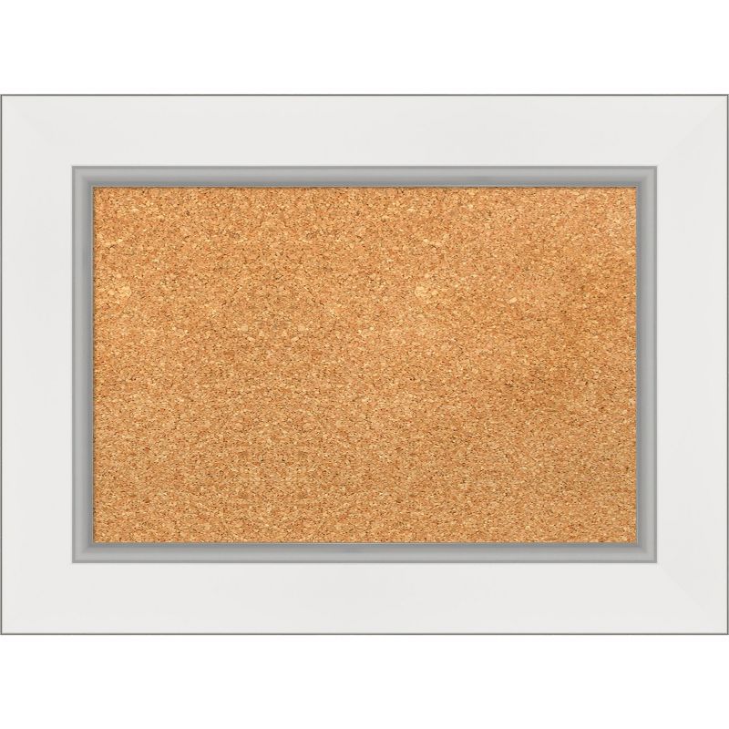 Eva White and Gold Framed Natural Cork Bulletin Board