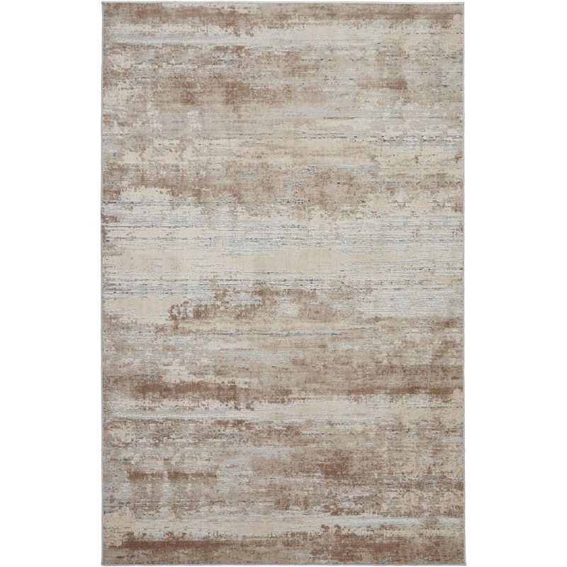 Modern Rustic Abstract 3'11" x 5'11" Gray Synthetic Area Rug