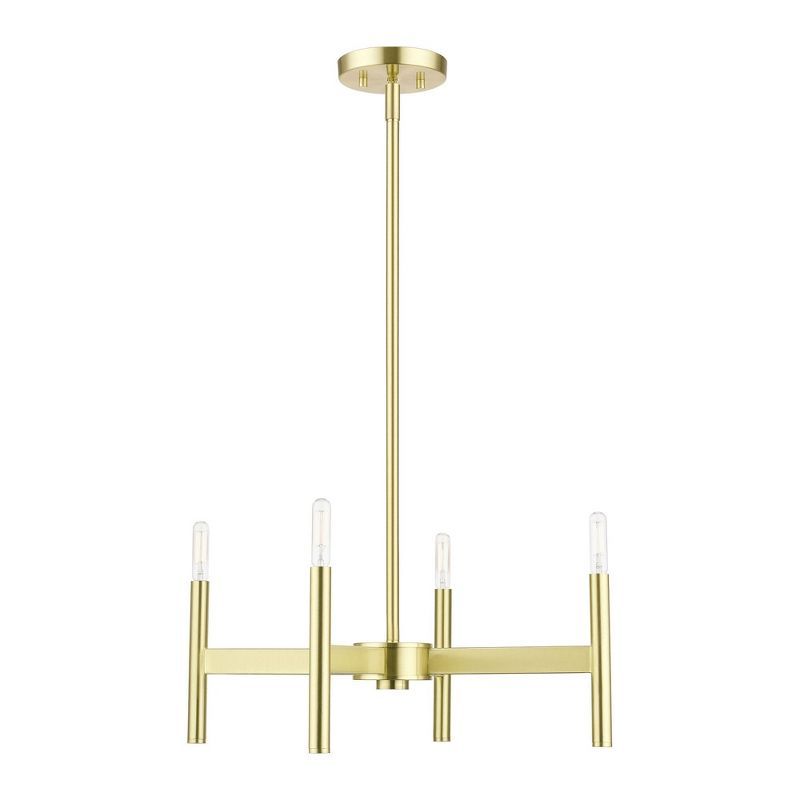Copenhagen Satin Brass 4-Light Industrial Chandelier