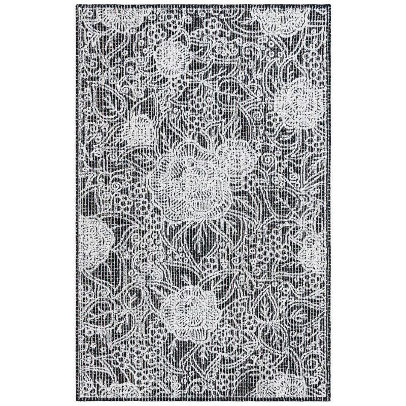 Handmade Black Wool 6' x 9' Tufted Area Rug