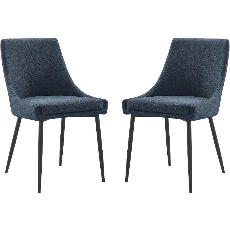 Black Azure Upholstered Metal Side Chair Set