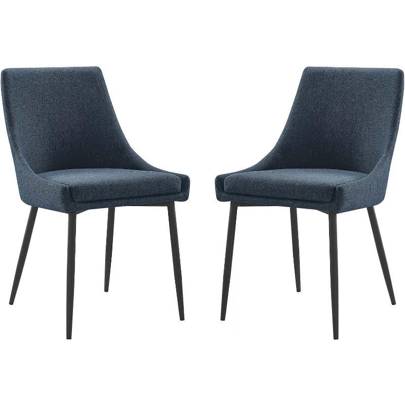 Black Azure Upholstered Metal Side Chair Set