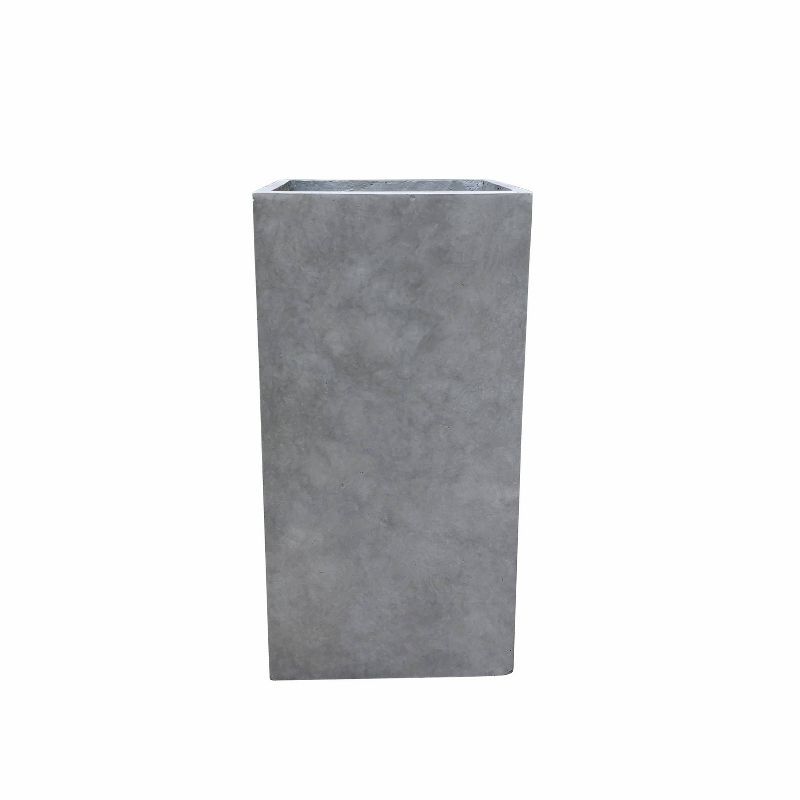 Tall Rectangular Natural Concrete Indoor/Outdoor Planter