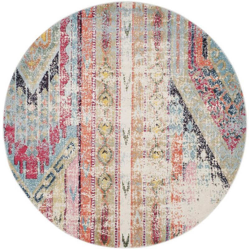 Bohemian Bliss Multicolor Synthetic 9' Round Area Rug