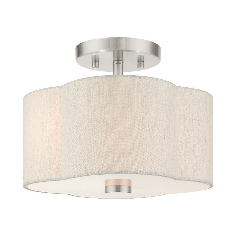 Solstice Brushed Nickel 2-Light LED Semi-Flush Drum Light