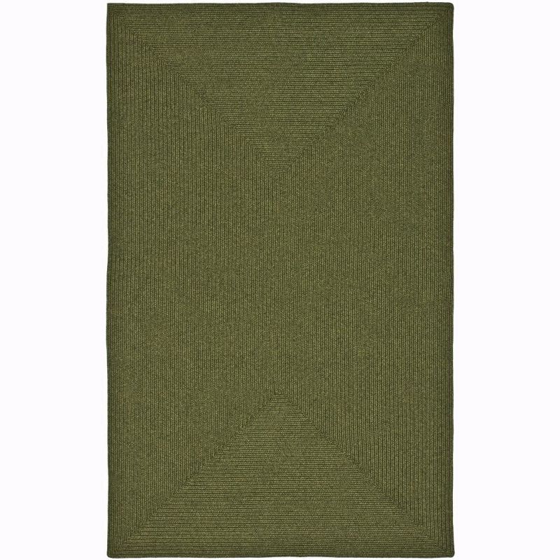 Handwoven Braided Cotton-Synthetic 6'x9' Reversible Area Rug in Green