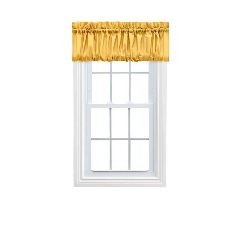 Yellow Textured Fabric Balloon Valance with Rod Pocket