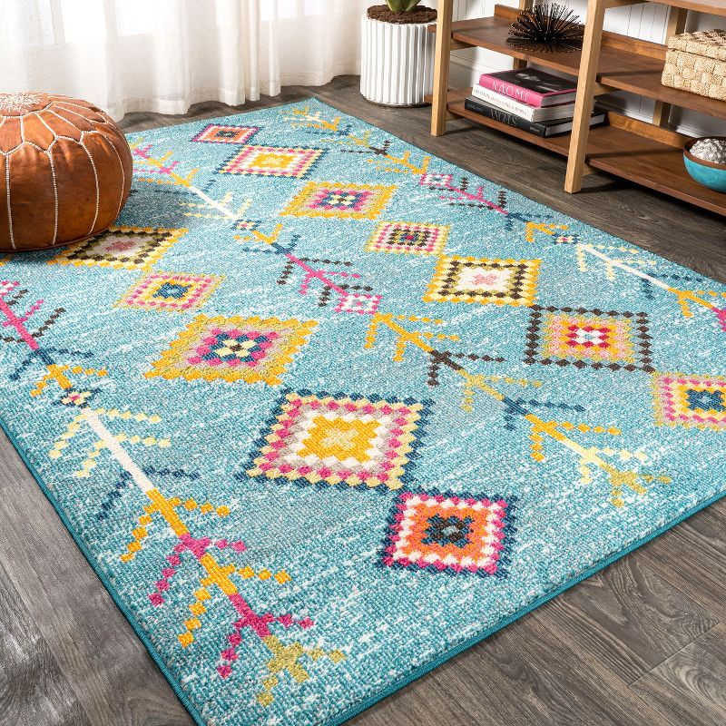 Moroccan Medallion 3' x 5' Multicolor Synthetic Area Rug