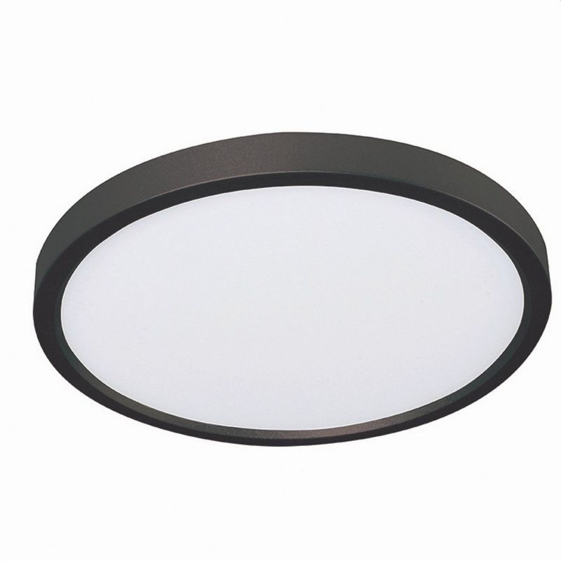 Edge Black 12" Round LED Flush Mount Light