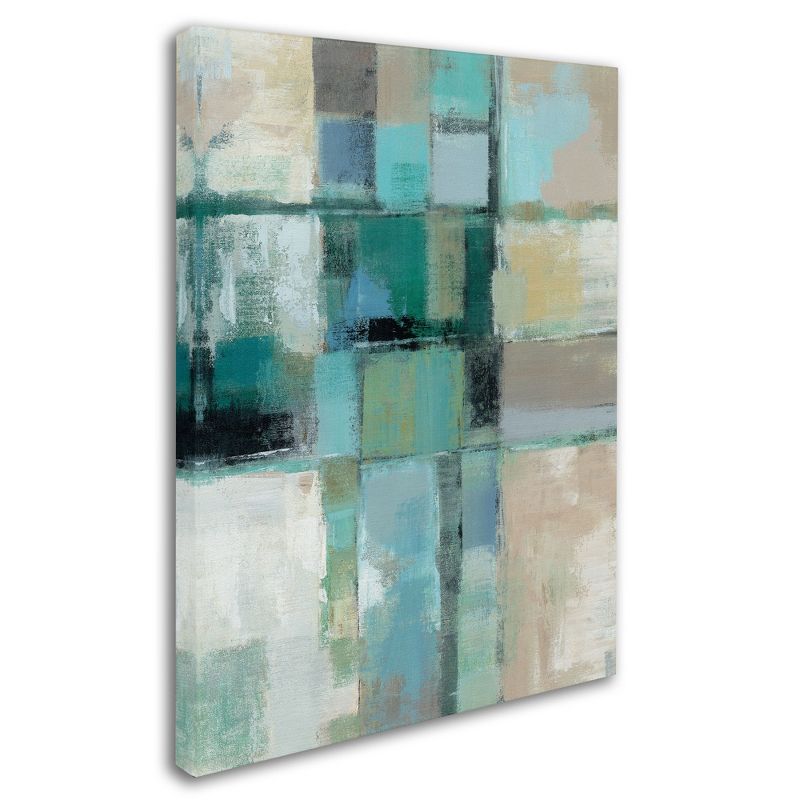 Island Hues Crop II Teal Abstract Canvas Wall Art