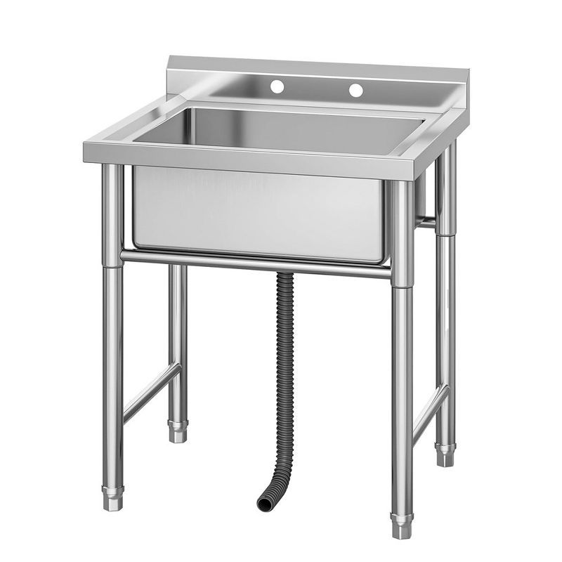 Stainless Steel Commercial Kitchen Utility Sink with Single Basin