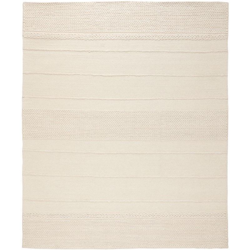 Handmade Ivory Wool Tufted Rectangular Rug 8' x 10'