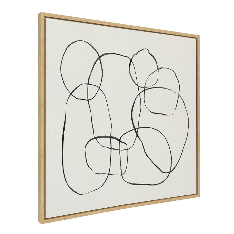 Natural 30x30 Abstract Black and White Canvas Art Print