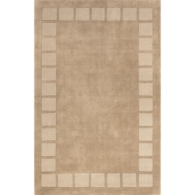 Petra 9' x 12' Fawn Wool-Blend High-Low Area Rug