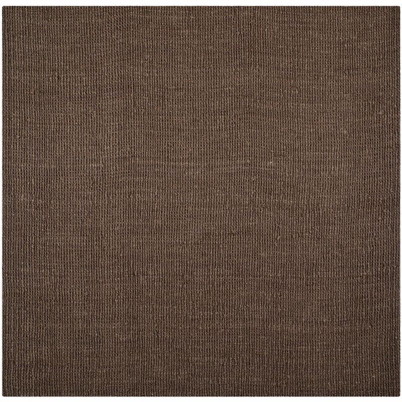 Handmade Brown Wool Square Reversible Area Rug