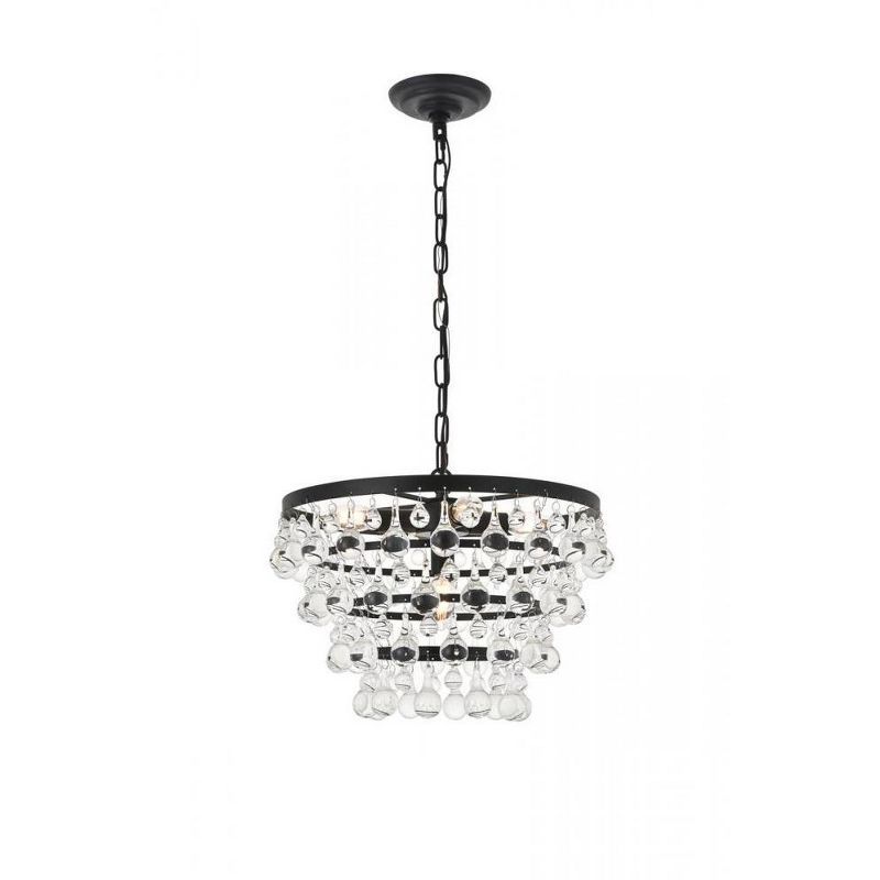 Kora 5-Light Black Glass Bowl Pendant