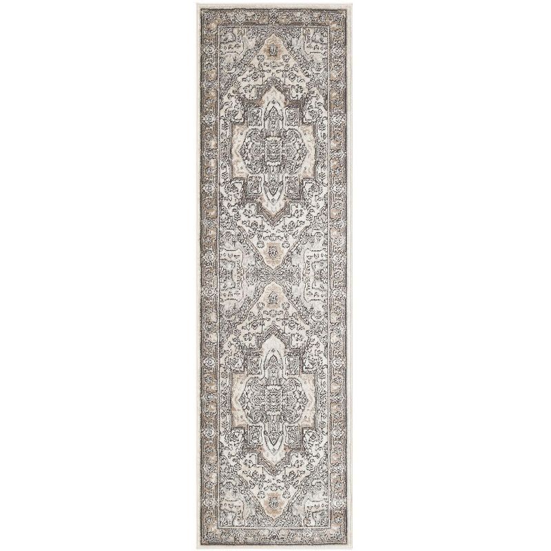 Concerto Beige and Grey Synthetic Runner Rug 2'2" x 10'