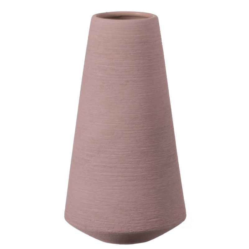 Elegant Pink Ceramic Cone Centerpiece Vase 12"
