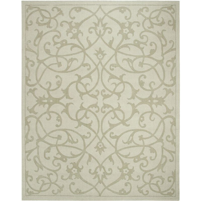 Sage Hand-Tufted Wool Rectangular Area Rug 7'6" x 9'6"