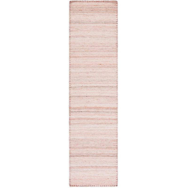 Light Pink Handwoven Wool Kilim Area Rug