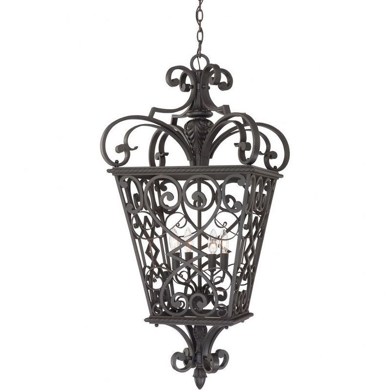 Marcado Black Aluminum 4-Light Outdoor Pendant Lantern