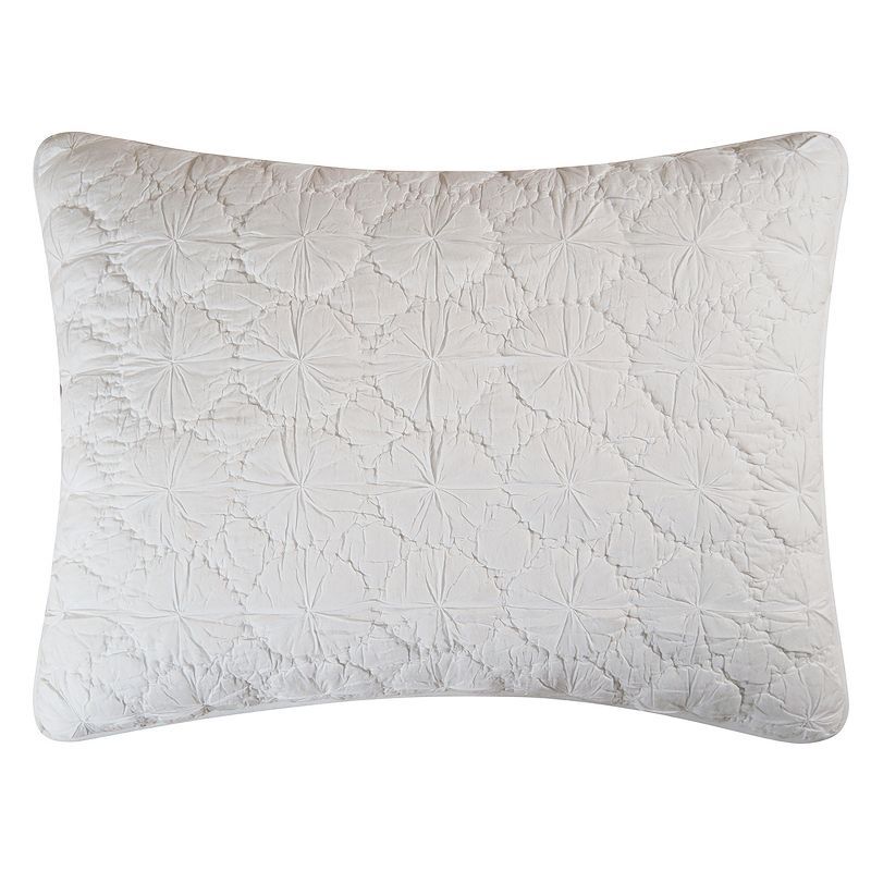 White Cotton Medallion Pattern Standard Sham