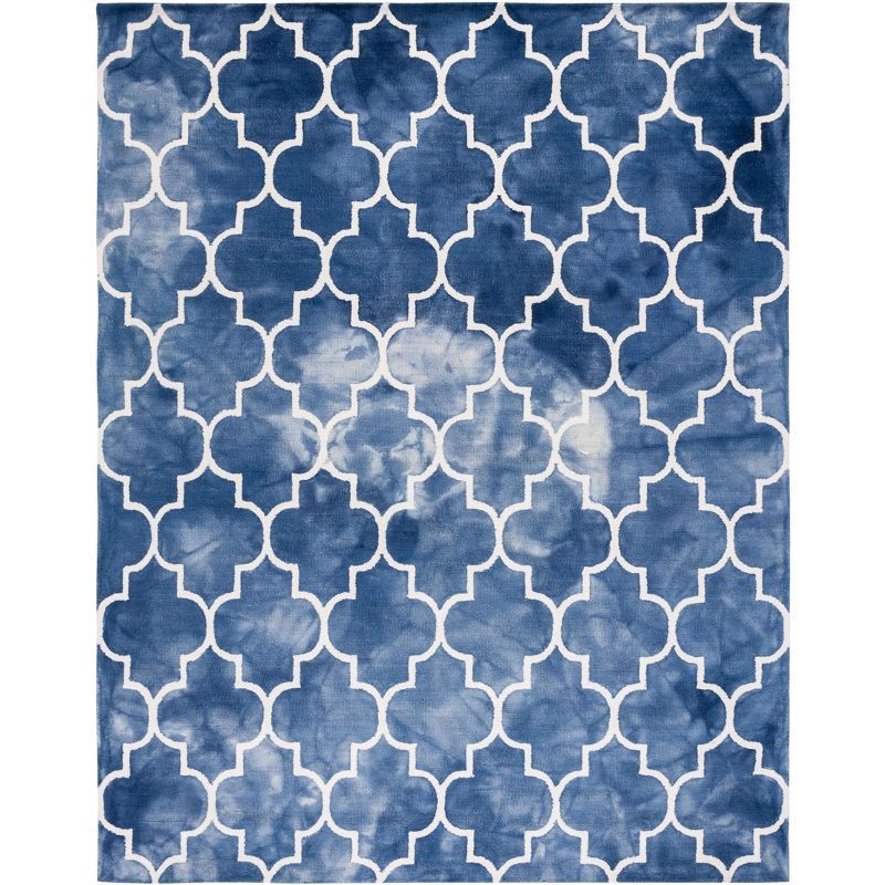 Navy and Ivory Hand-Tufted Wool 9' x 12' Area Rug