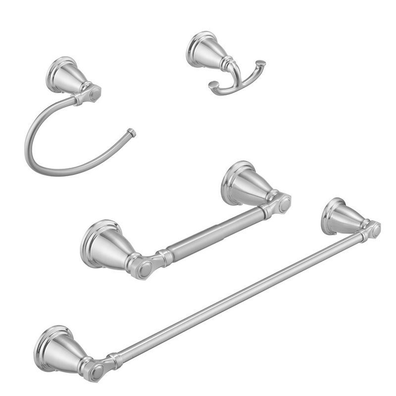 Brushed Nickel 24-Inch Metal 4-Piece Bath Hardware Set