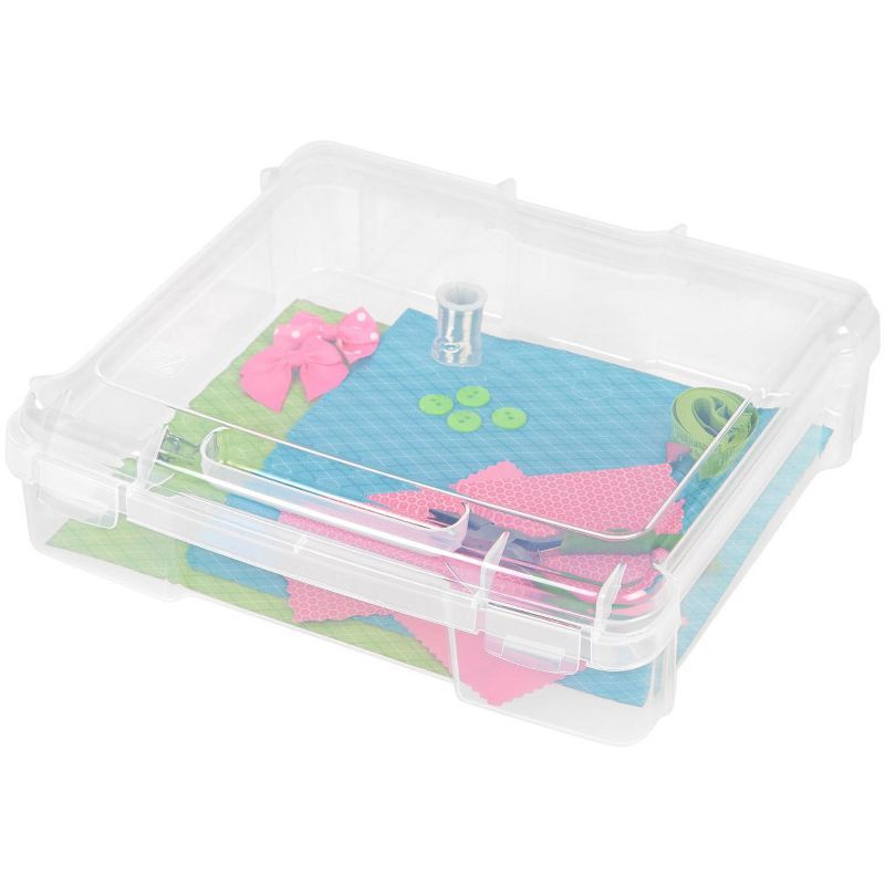 Clear Stackable Plastic Scrapbook Storage Box with Lid