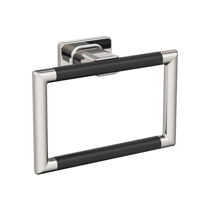 Polished Nickel and Black Bronze Wall Mounted Towel Ring