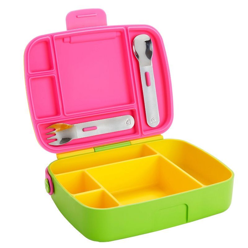 Multicolor Stainless Steel Bento Box with Utensils