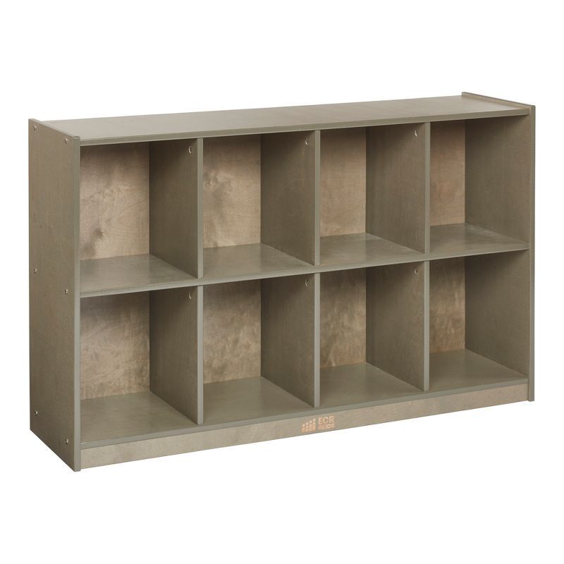Grey Wash Birch 8-Compartment Mobile Storage Cabinet for Kids