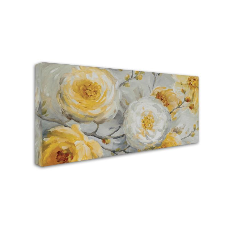 Sunshine Yellow and White Floral Canvas Painting