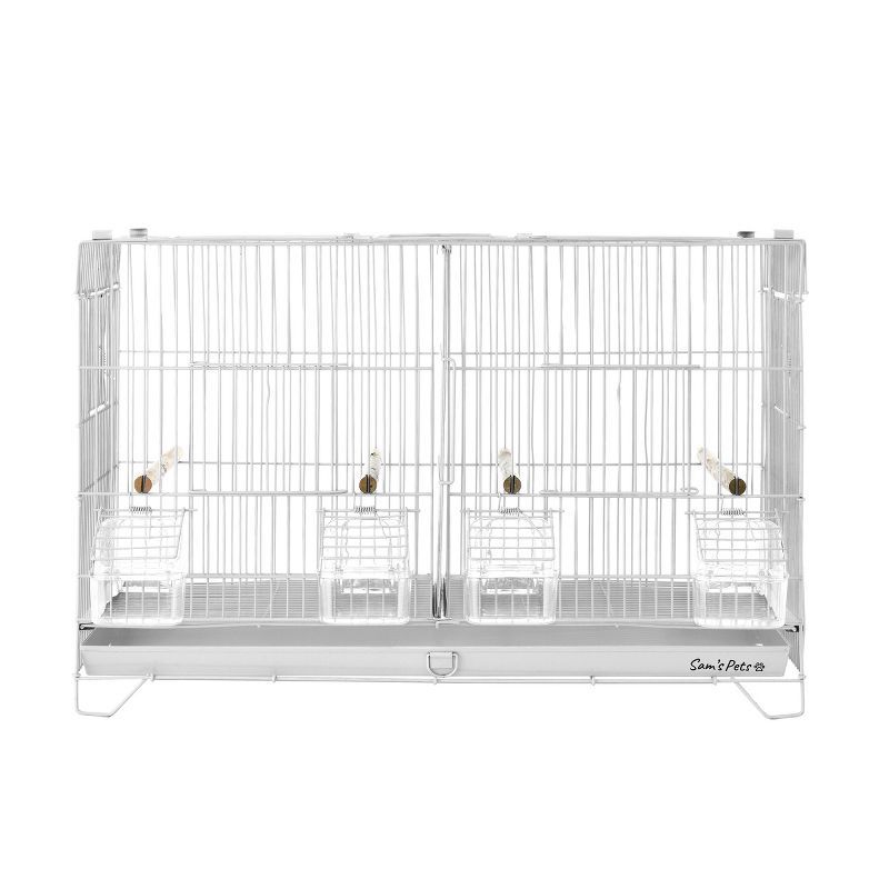 Willow 24'' White Iron Bird Cage with Wooden Perches