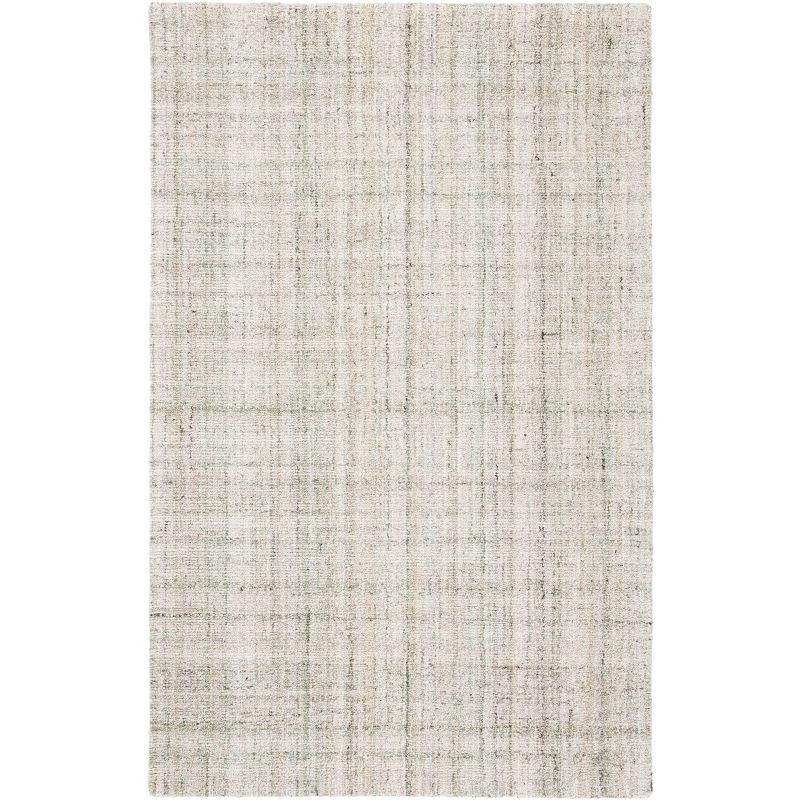 Handmade Green Sage Abstract Tufted Wool 6' x 9' Area Rug